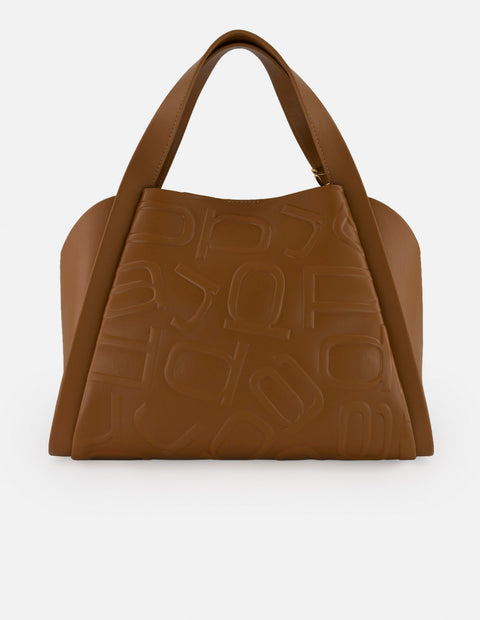 Bolso de hombro cuero para mujer con maxiletras Prada
