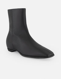 Botines negro piel para mujer con cierre lateral visible
