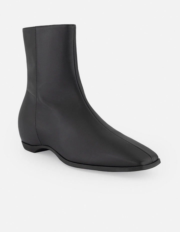 Botines negro piel para mujer con cierre lateral visible