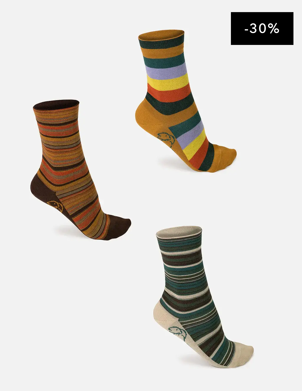 Pack de calcetines con franjas multicolor