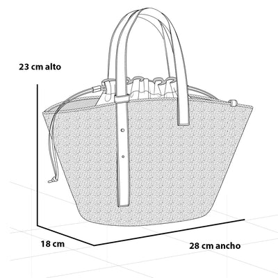 Bolso shopper en rafia color cuero para mujer