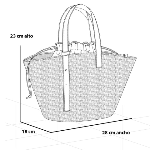 Bolso shopper en rafia color cuero para mujer