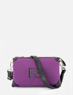 Bolso mini en textil morado asa bandolera para mujer