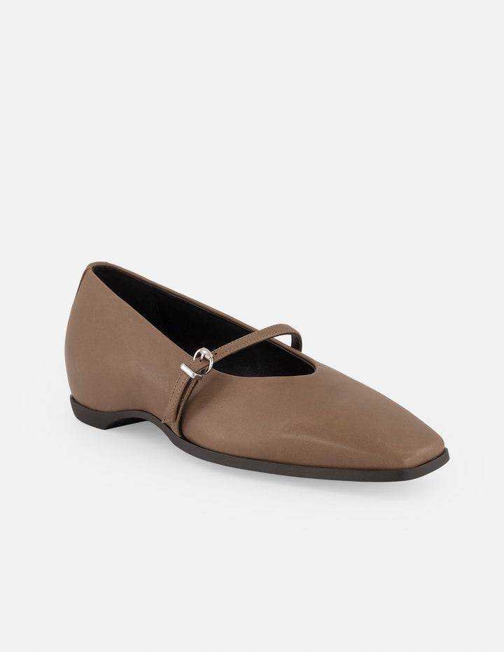 Mercedes beige piel para mujer con tira ajustable