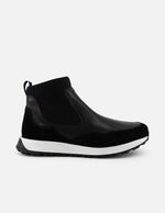 Botines Chelsea negros piel y ante para hombre con elástico