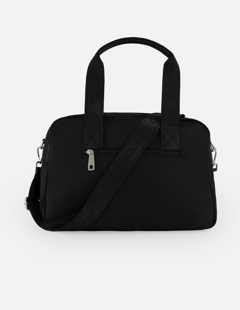 Bolso Bowling negro nylon para mujer con 3 compartimentos