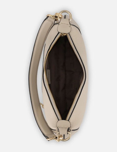 Bolso de hombro blanco piel para mujer con piel grabada