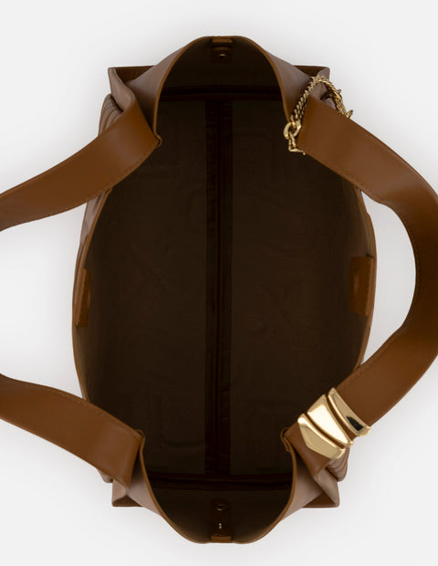 Bolso de hombro cuero para mujer con maxiletras Prada