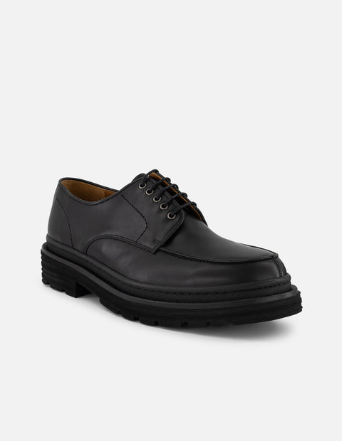 Zapato Blucher negro piel para hombre con suela comfort