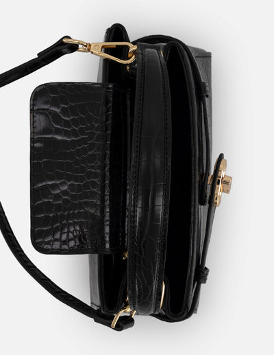 Minibolso negro vegano para mujer con piel tipo coco