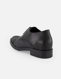 Zapato Blucher negro para hombre con +7 cm de altura