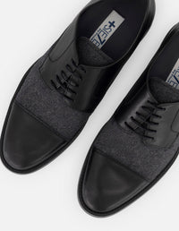 Zapato Blucher negro para hombre con +7 cm de altura