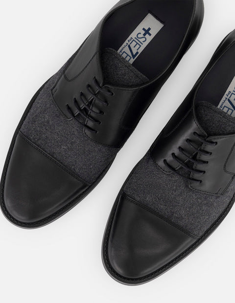 Zapato Blucher negro para hombre con +7 cm de altura