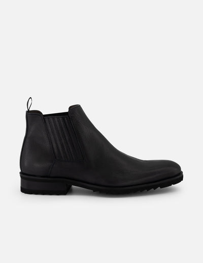 Botín Chelsea gris piel para hombre con textura
