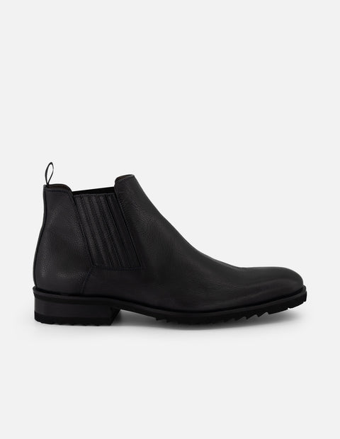 Botín Chelsea gris piel para hombre con textura