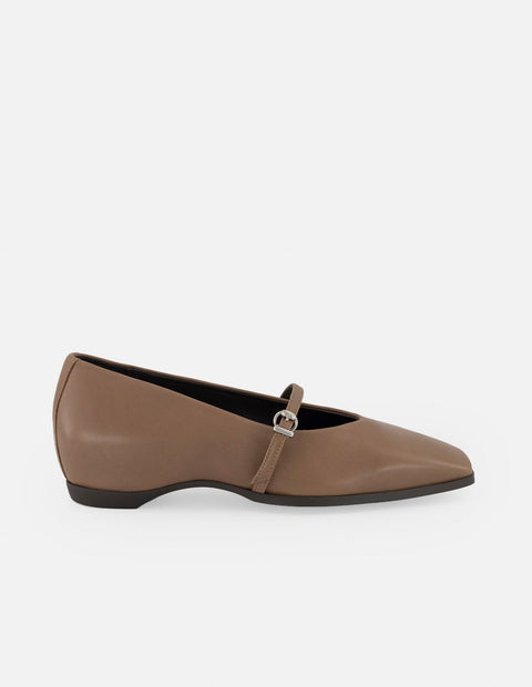 Mercedes beige piel para mujer con tira ajustable