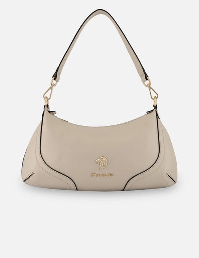 Bolso de hombro blanco piel para mujer con piel grabada