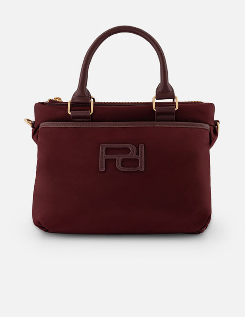 Bolso de mano vino nylon para mujer con logo Pd