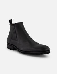 Botín Chelsea gris piel para hombre con textura