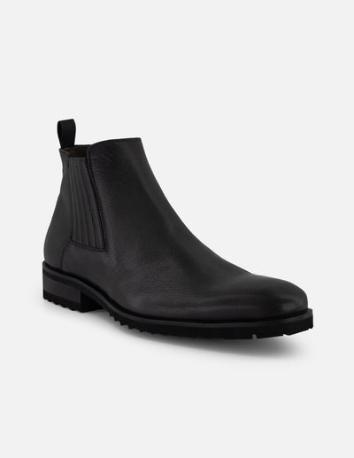 Botín Chelsea gris piel para hombre con textura