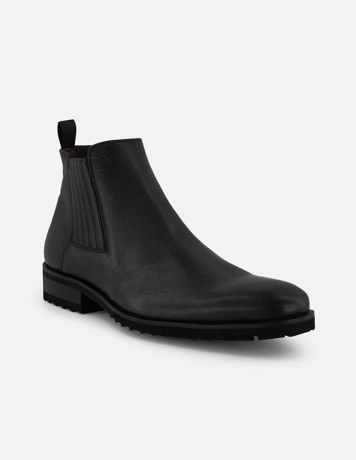 Botín Chelsea gris piel para hombre con textura