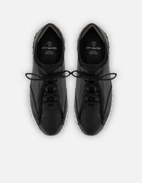 Tenis negro piel para hombre con combinación de materiales