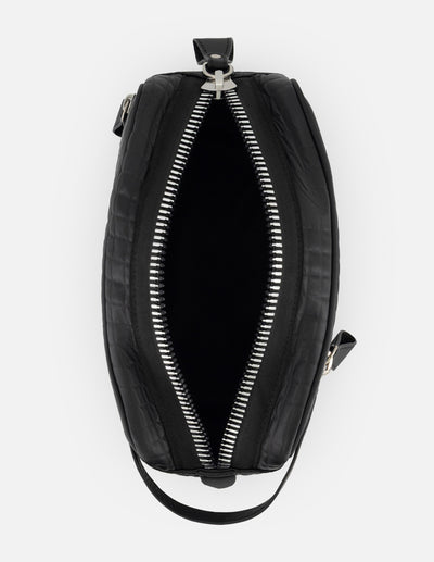 Neceser negro nylon para hombre con acabado acolchado
