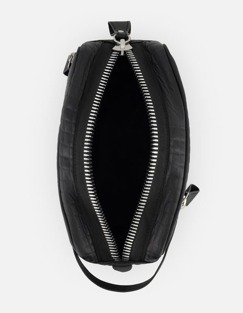 Neceser negro nylon para hombre con acabado acolchado
