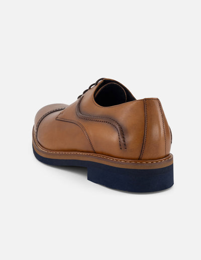 Zapato Blucher cuero piel para hombre con detalle lateral