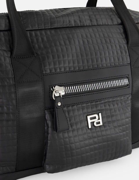 Maleta negra nylon para hombre con acabado acolchado