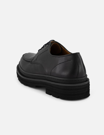 Zapato Blucher negro piel para hombre con suela comfort