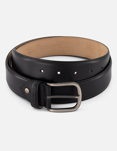 Cinturón negro piel florantic para hombre con grabado
