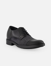 Zapato Blucher negro para hombre con +7 cm de altura
