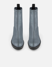 Botines color plata lycra piel con detalle metálico para mujer