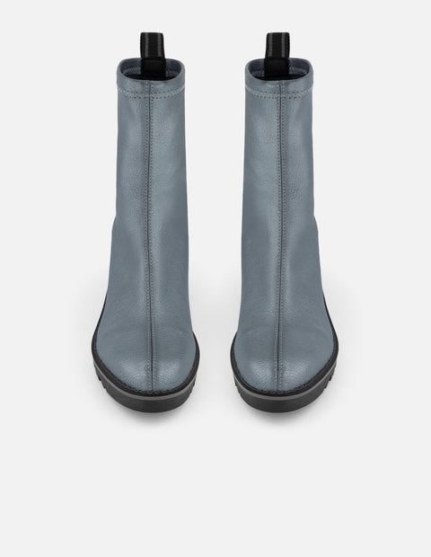 Botines color plata lycra piel con detalle metálico para mujer