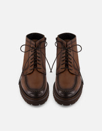 Botines cuero piel bombeada para hombre con detalle