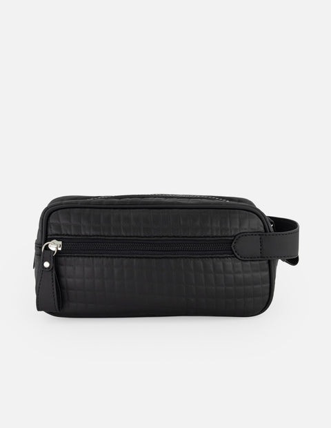 Neceser negro nylon para hombre con acabado acolchado