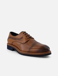 Zapato Blucher cuero piel para hombre con detalle lateral