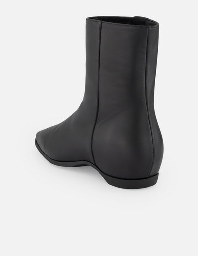 Botines negro piel para mujer con cierre lateral visible