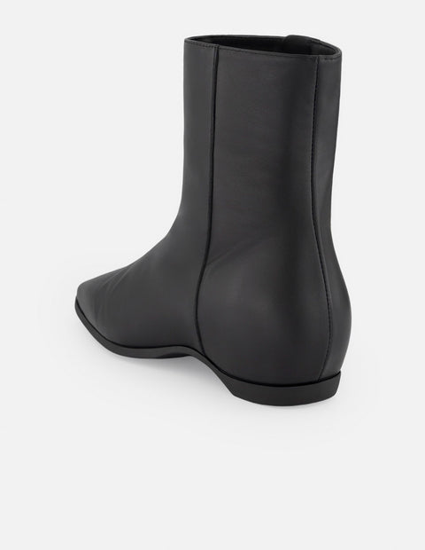 Botines negro piel para mujer con cierre lateral visible