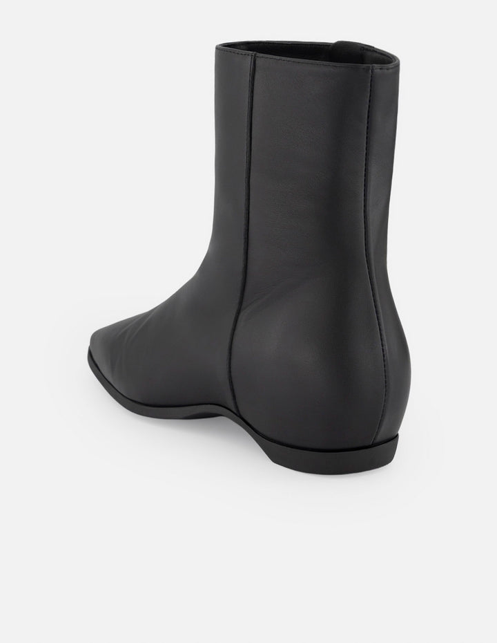 Botines negro piel para mujer con cierre lateral visible