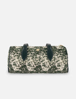 Bolso de hombro verde terciopelo para mujer con acabado print
