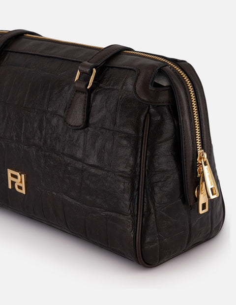 Bolso Bowling café vegano para mujer con grabado tipo coco