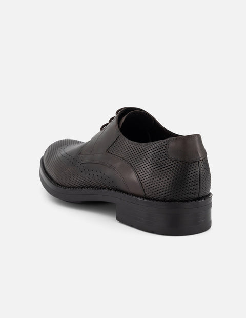 Zapato Blucher café piel para hombre con suela Gum Touch