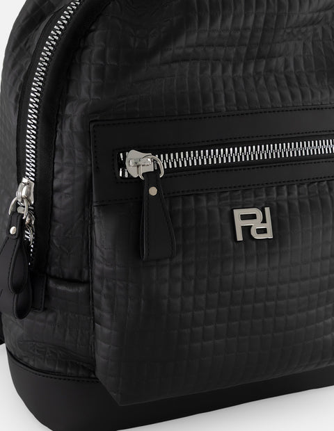 Mochila negra nylon para hombre con acabado acolchado