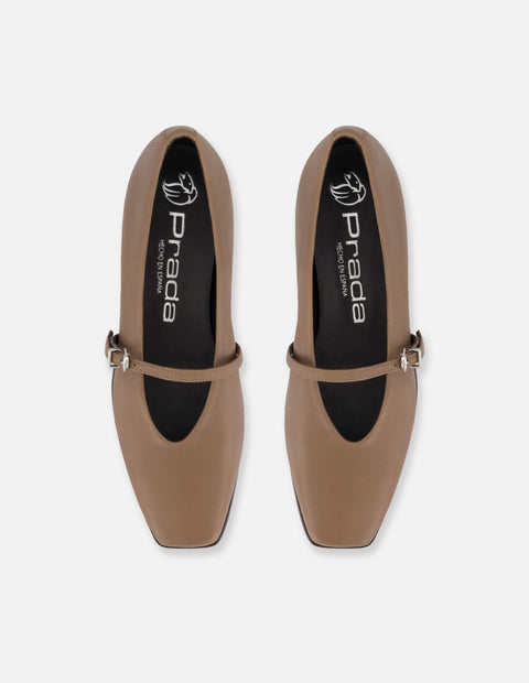 Mercedes beige piel para mujer con tira ajustable