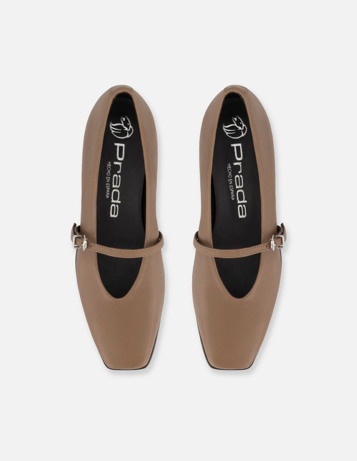Mercedes beige piel para mujer con tira ajustable