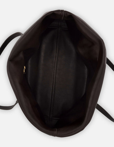 Tote café vegano para mujer con doble vista