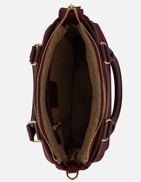 Bolso de mano vino nylon para mujer con logo Pd