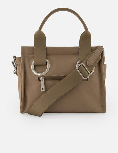 Tote verde nylon para mujer con adorno lateral